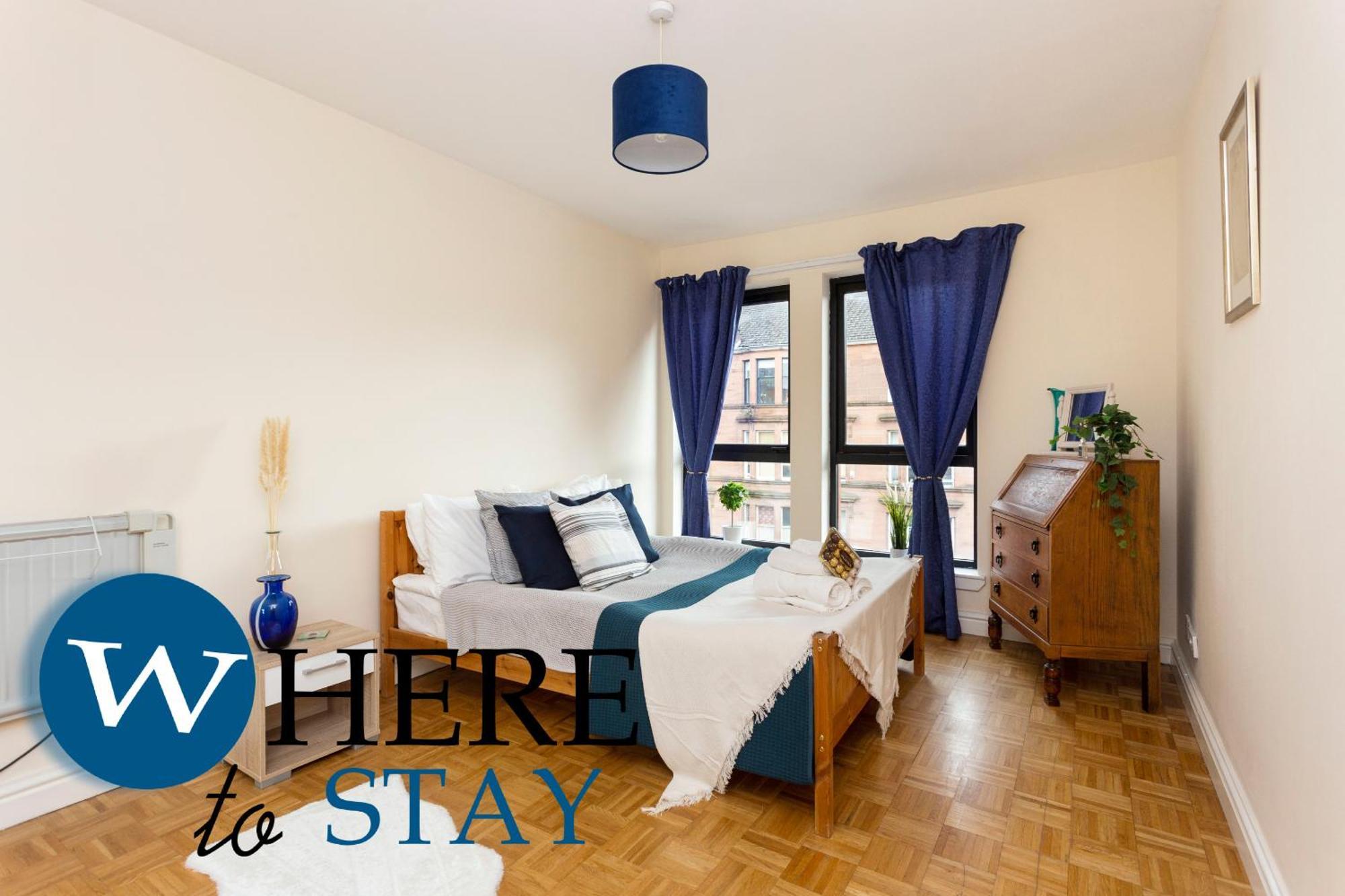 Bright 1 Bedroom Apartment-Private Parking Glasgow Exterior photo