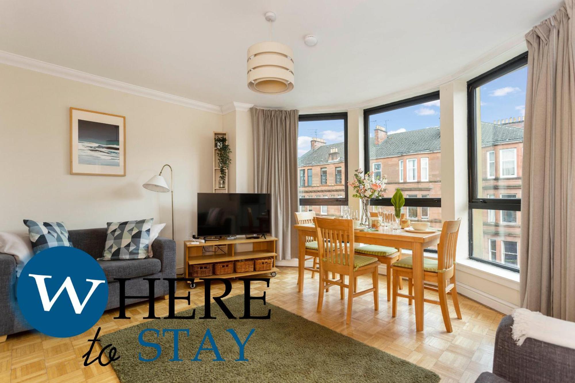Bright 1 Bedroom Apartment-Private Parking Glasgow Exterior photo